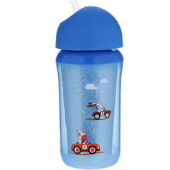 Термочашка с трубочкой 260 мл, 1 шт., голубая, розовая (В ассортименте)