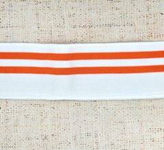 Подвязы трикотажные, ш. 7 см, L 130 см, белый/оранжевый