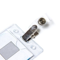 
          Бейдж вертикальный с клипсой Alingar, 60*100 мм, ПВХ, прозрачный, металл. клипса, 50 шт/уп