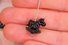 Бусина лошадка 14х8 мм черная