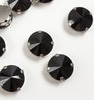 Стразы пришивные стекло в оправе, d 14 мм, чёрный