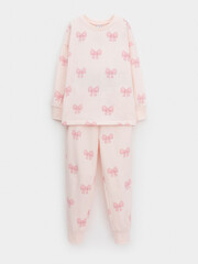 пижама  для девочки  К 1587/розовый,большие бантики