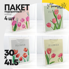 
          Пакет подарочный 30х41.5х12см "Flower" с тиснением (Микс)