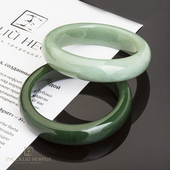 Нефритовый браслет цельный. Зелёный модэ.