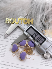 Пуговицы Сердечки бархатные фиолетовые