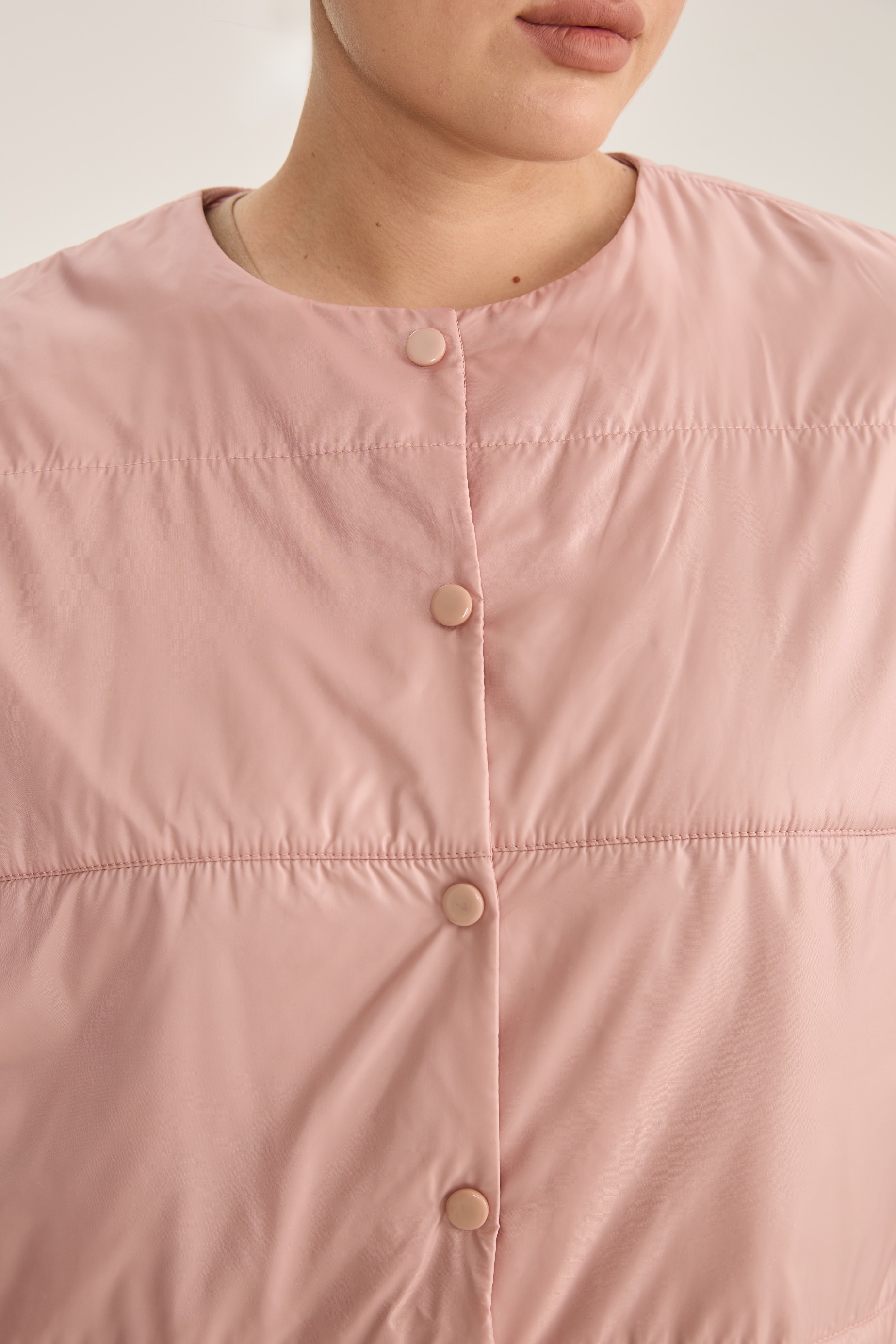 Куртка стеганая короткая, пудра