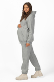 Утепленный спортивный костюм для беременных и кормящих 15154 серый меланж