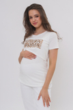 Футболка для беременных и кормящих 10590 молочный принт надпись