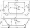 BelBagno BB21 Отдельностоящая, овальная акриловая ванна 1774x785x615