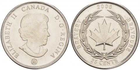 25 центов "Медаль за храбрость" 2006 год UNC