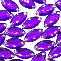 Стразы пришивные акриловые Navette Purple, Лодочка Пурпур фиолетовый цвет купить оптом