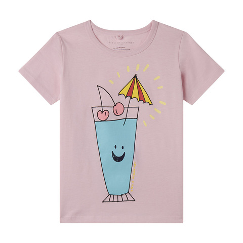 Футболка Stella McCartney Kids Coctail Print Pink