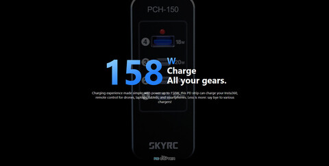 Хаб для зарядных устройств SkyRC PCH-150 PD HUB USB-C x3 (20W, 20W, 100W), USB-A x1 (18W)