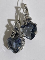 Лягушка  (серьги из серебра)