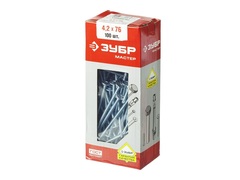 ЗУБР ПШМ-С, 76 х 4.2 мм, цинк, 100 шт, саморез с пресс-шайбой и сверлом (4-300211-42-076)