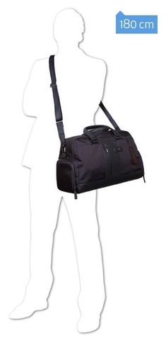 Сумка дорожная Piquadro Brief, чёрный, кожа натуральная/ткань (BV4447BR/N)