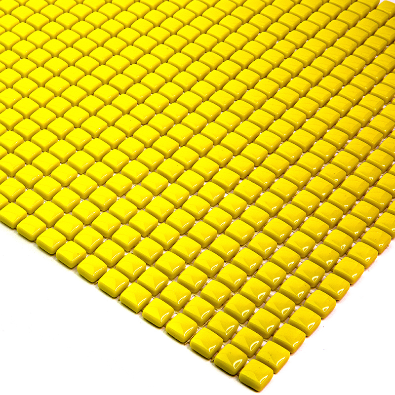 W-43 Мозаичная плитка из стекла Natural Flex желтый квадрат глянцевый