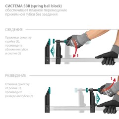 KRAFTOOL XF-1500/120, 120 х 1500 мм, струбцина F (32011-120-1500)