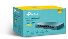 TP-Link LS108G 8-портовый гигабитный настольный коммутатор, 8 гигабитных портов RJ45, стальной настольный корпус