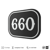 Номерок на дверь квартиры 660, для кабинета, офиса, шильдик 9 х 7 см, черный, Айдентика Технолоджи