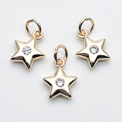 Подвеска Звезда, цвет золото, фианит, размер 10,5*8,5 мм, цена за 1 шт