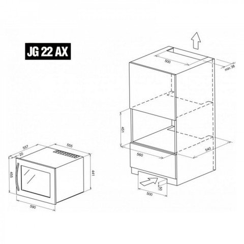 Винный шкаф IP Industrie JG 22-6 AX