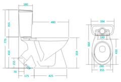 УНИТАЗ-КОМПАКТ SANTEK БРИЗ С СИДЕНЬЕМ