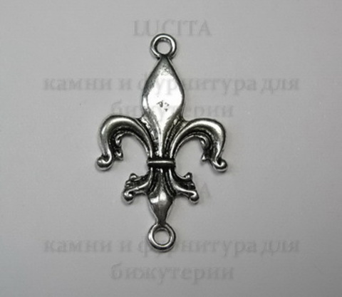 Коннектор "Fleur de Lys" (1-1) 32х19 мм (цвет - античное серебро) ()