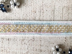 Тесьма текстиль с бисером, ш. 2,2 см.