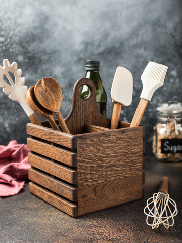 Oak Cutlery Holder