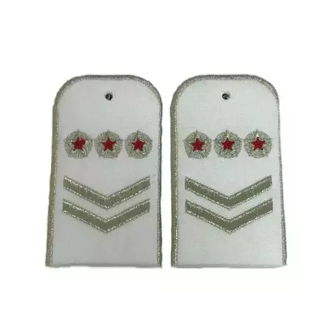 Погоны Метрополитена вышитые белые (2 лычки 3 звезды)