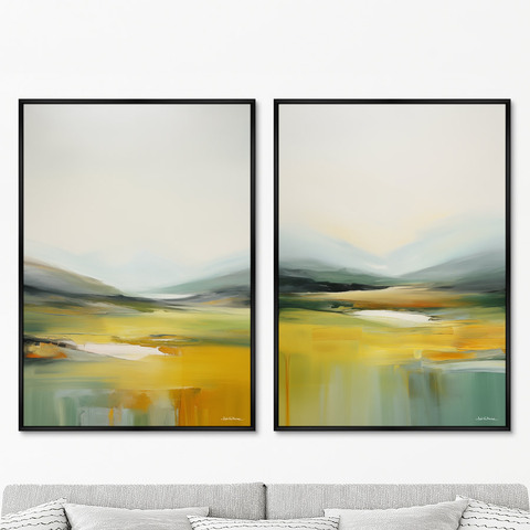 ArtNoMore - Набор из 2-х репродукций картин на холсте Landscape collection, Meadows, 2024г.