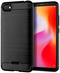 Чехол для Xiaomi Redmi 6A цвет Black (черный), серия Carbon от Caseport