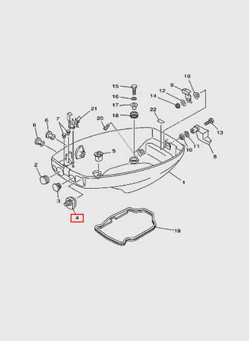 Заглушка поддона  для лодочного мотора T15, OTH 9,9 SEA-PRO (10-4)