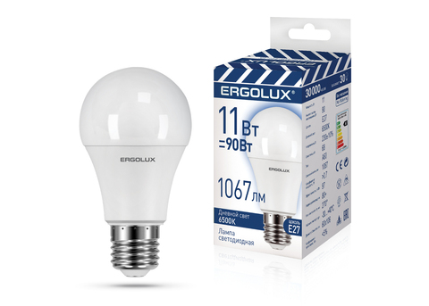 Светодиодная Лампа Ergolux LED-A60-11W-E27-6K Promo