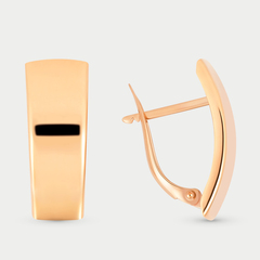 Женские серьги без вставок из розового золота 585 пробы (арт. А 011743)