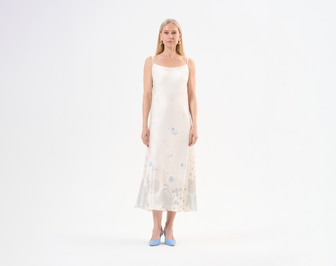 Шелковое платье-комбинация Mollen Одуванчик белое