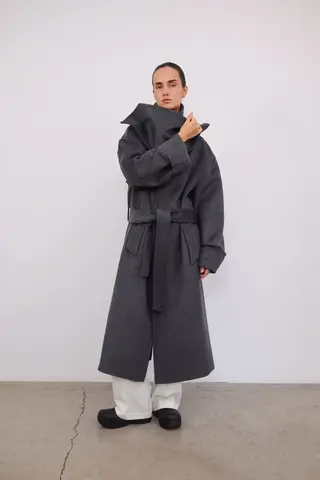 Пальто со съемным воротом  C5