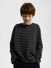 Лонгслив базовый Mjölk Anthracite Stripes