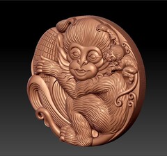 Силиконовый молд Обезьянка (медальон) № 546