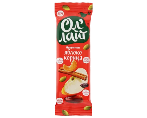 Фруктово-Ореховый Батончик Ол Лайт с Яблоком и Корицей 30гр