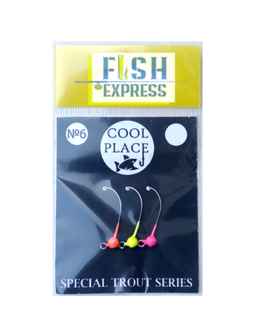 Cool Place Джиг-головка форелевая  крючок № 6 Decoy (1г) цвет микс(шартрез/розовый/оранжевый) 3шт/уп.
