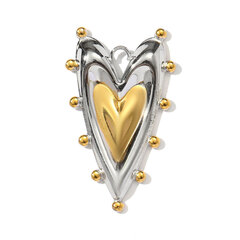 Подвеска "Сердце" 35,5мм, биколор