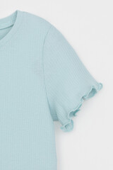 пижама  для девочки  К 1596-1/голубой,цветочный микс