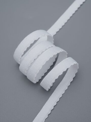 Резинка бельевая белая ажурная 8 мм с учетом фестона