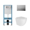 Aqueduto AQDSD008 AQD комплект: TECNICA Novo Система инсталляции для подвесного унитаза, RETANGULO Novo Панель смыва, хром, OVO Tornado Daily Унитаз подвесной 490*360 безободковый, Tornado, сиденье с микролифтом, белый глянцевый