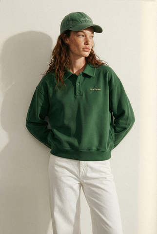 Свитшот поло, зеленый