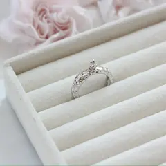 Кольцо с петелькой и штырьком для вклейки, регулируемое, родий, Д071