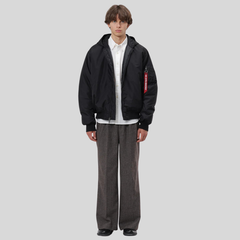 Бомбер Alpha Industries Logo L-2B Hooded Hunter Black (Черный)