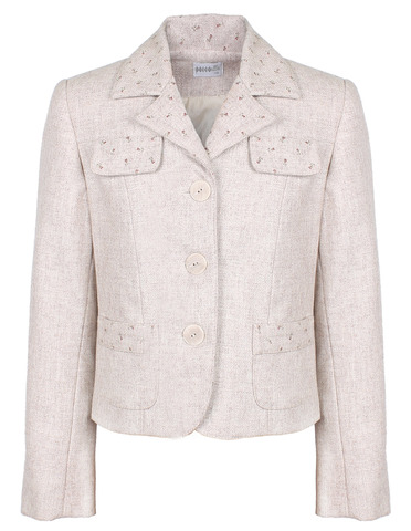 Шерстяной жакет песочного цвета Pacco